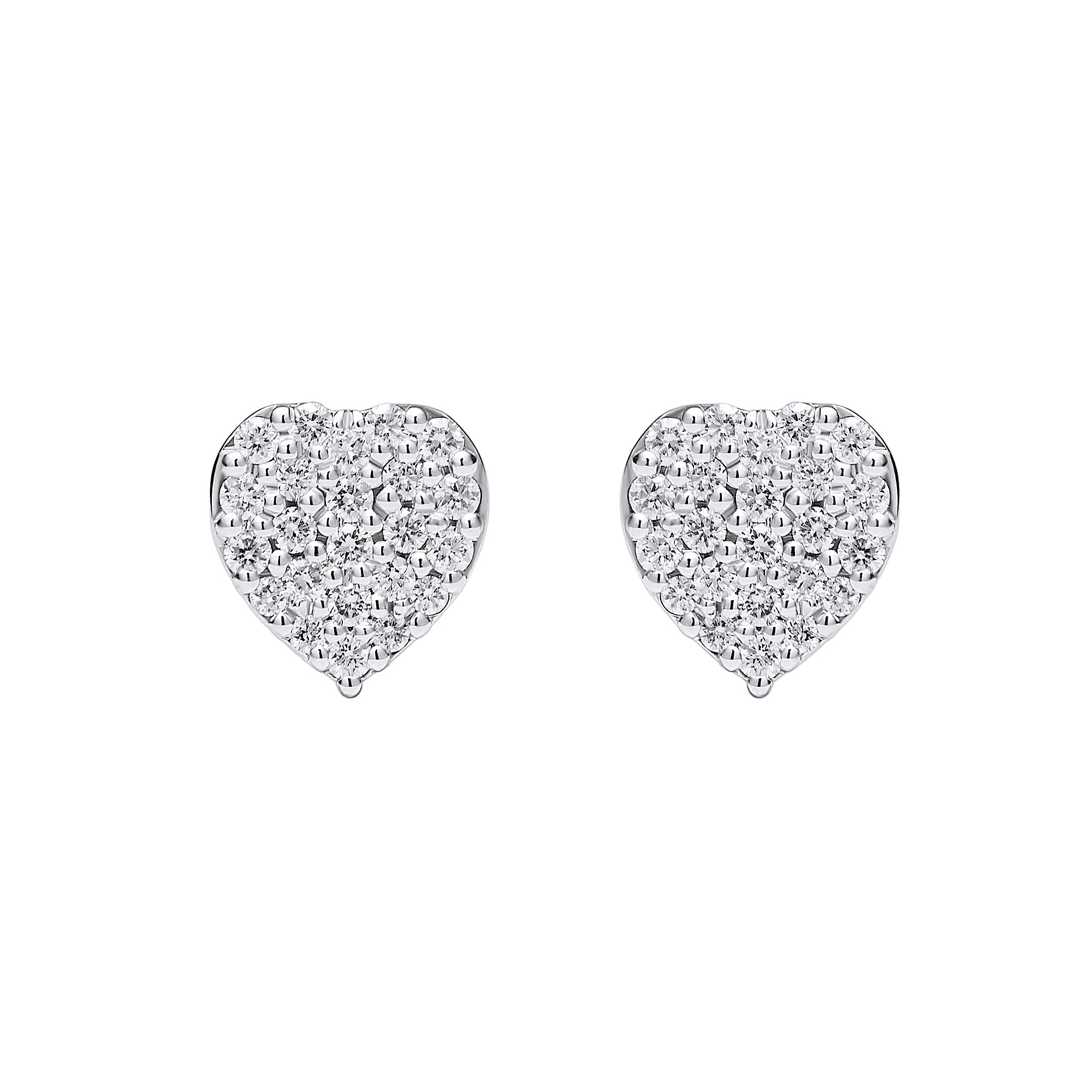 Orecchini cuore con diamanti