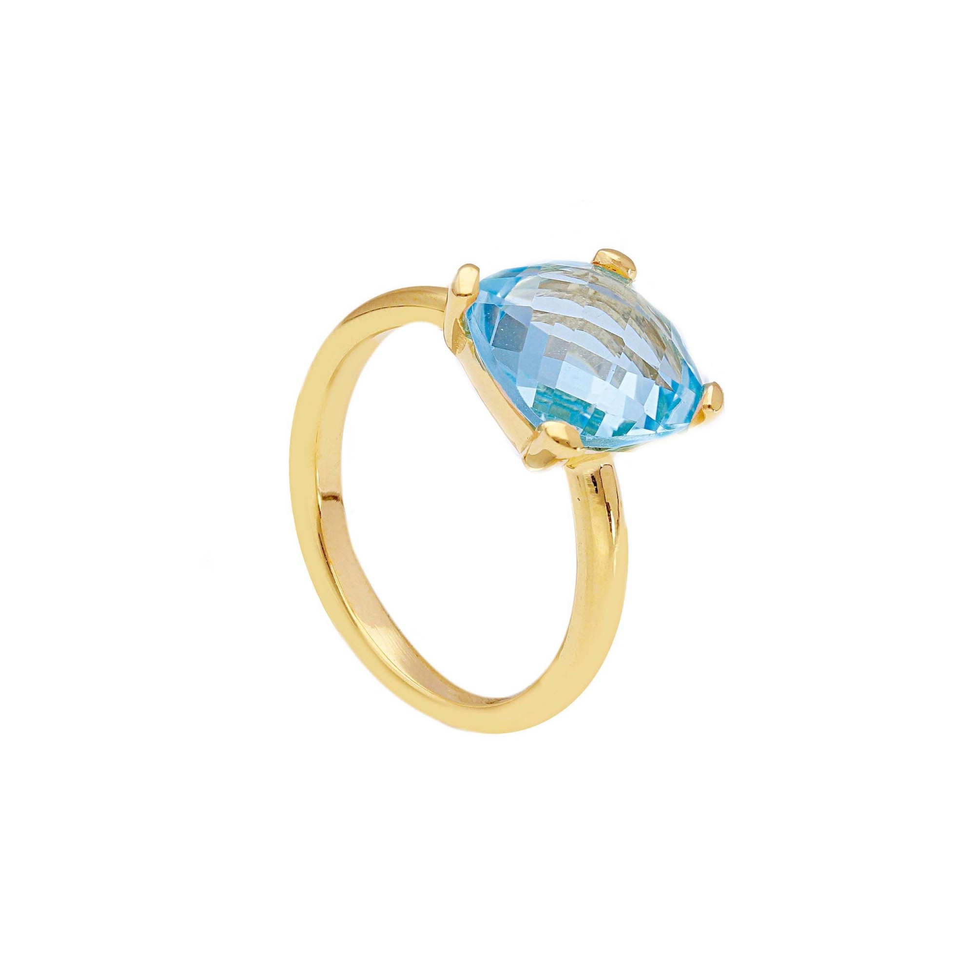Anello con topazio azzurro