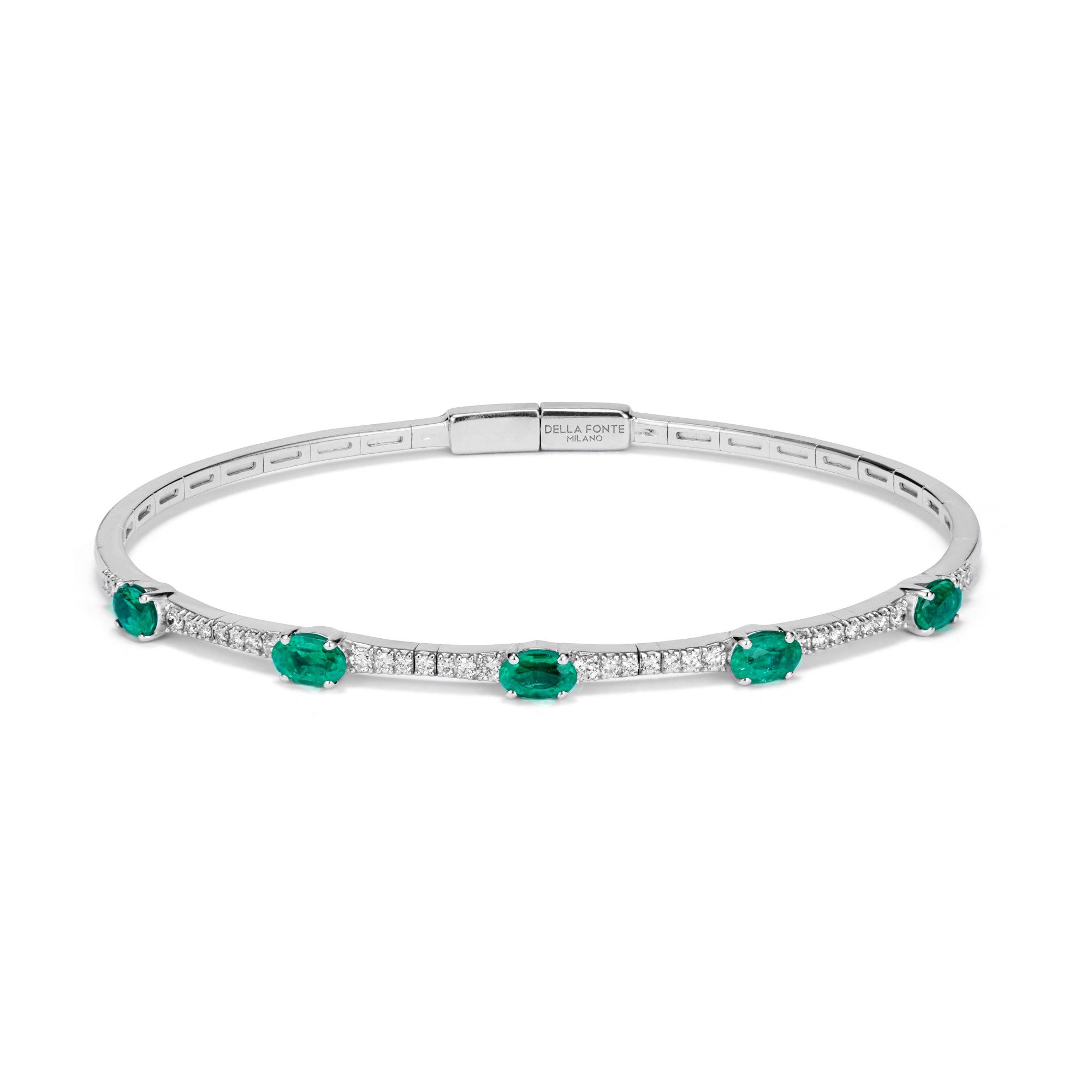 Bracciale Flex con smeraldi e diamanti
